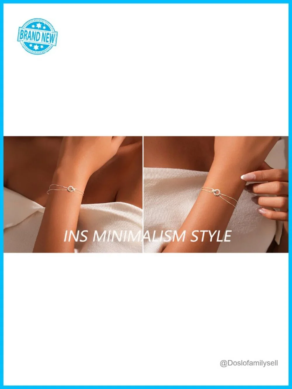 925 Sterling Silver Mother Daughter Interlocking Bracelet Adjustable Stackable